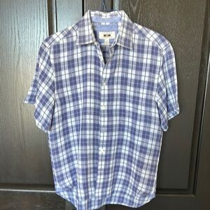 Joseph Abboud Men's Blue Plaid Shirt. Size large.